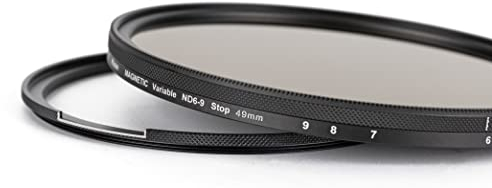 Kase Wolverine Magnetischer 49 mm 2. Generation Vari ND 6-9 Stop ND64 auf ND500 stoßfester Hartglasfilter inkl. Anti-Rotations-Adapter