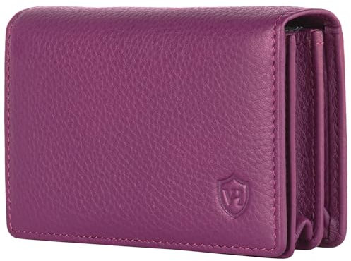 VON HEESEN® Visitenkartenetui Leder mit RFID-Schutz - Platz für 50 Visitenkarten - 6 Fächer - Visitenkarten Etuis - Geschenk für Damen & Herren (Pink)