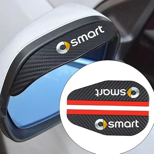 YSOCKS 2 Stück Auto Rückansicht Spiegel Regen Abdeckung, Für Smart 453 451 450 Fortwo Forfour Autos Rückspiegel Abdeckung