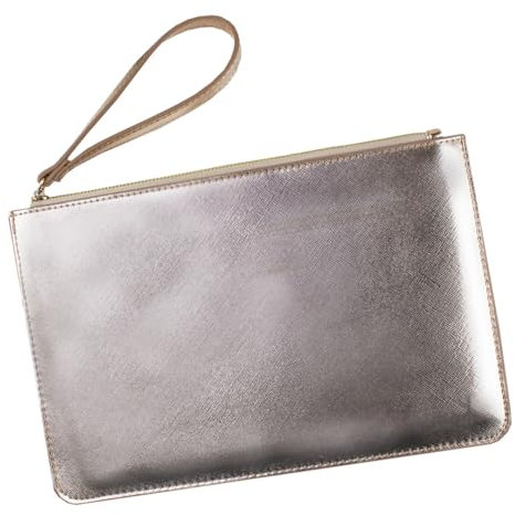 eBuyGB Clutch Bag Purse Women Wallet Evening Bag Pocket Cell Phone Bridal Wedding for Women with Wrist Strap (Rose Gold)