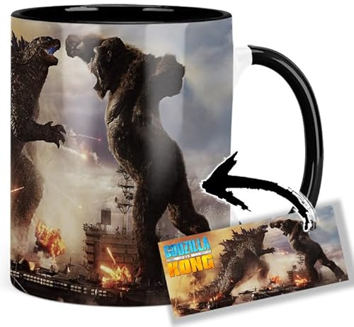 Godzilla Vs Kong A Tasse Innen & Henkel Schwarz Keramikbecher Mug