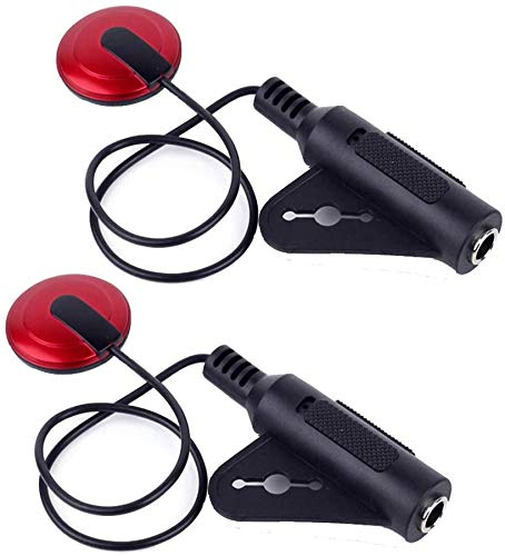 LERTREEUK Piezo-Kontakt-Mikrofon-Tonabnehmer für Gitarre, Violine, Banjo, Mandoline, Ukulele, 2 Stück