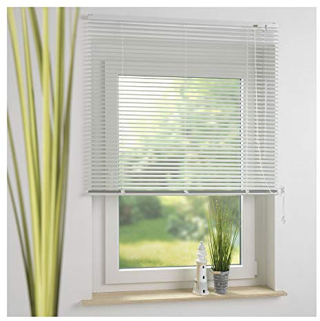 Aluminium-Jalousie, Wand -und Deckenmontage, Breite: 170 cm/Länge: 160 cm, Farbe: weiß
