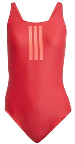 Adidas Damen 3 Stripes V-Back Swimsuit, Pure Ruby/Lucid red, 50