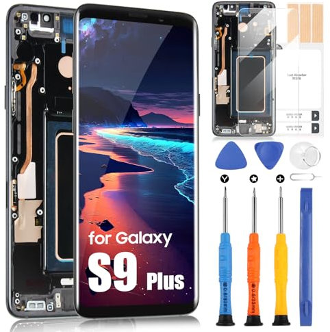 OLED Écran pour Samsung Galaxy S9+ LCD Display pour Samsung Galaxy S9 Plus SM-G965 SM-G965F SM-G965U SM-G965W Écran Tactile Remplacement Écran de Verre Numériseur avec Réparation Kit