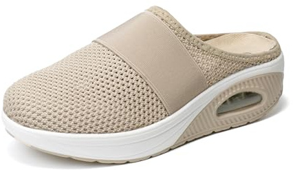 JOMIX Sabots Femme Respirant en Maille Talon Compensé Tongs Femmes Orthopédiques Chaussures de Jardin Confortable