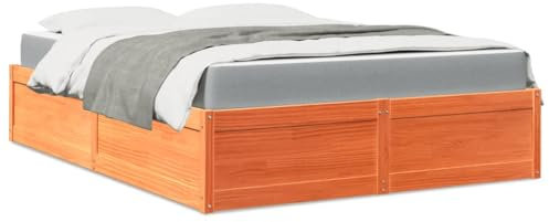 Massivholz Kiefer Bett mit Matratze Schlafzimmermöbel Gästebett Untergestell