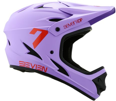 7 iDP M1 MTB Mountain Bike Full Face Lightweight Vented Bicycle Helmet (Matte Lilac, XL)