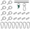 GOWTX 8Pcs Awning Rail Stoppers, 6mm M4 Lifting Eye Nut Ring Blocking, Multi-Function Awning Rails Hooks with Carabiner Clips, Stainless Steel Awning Piping Stopper for Campervan Motorhome Hammock