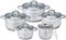 10-teilig Edelstahl Kochtopf Set Topfset mit Glasdeckel Topfe Induktion KLAUSBERG KB-7696