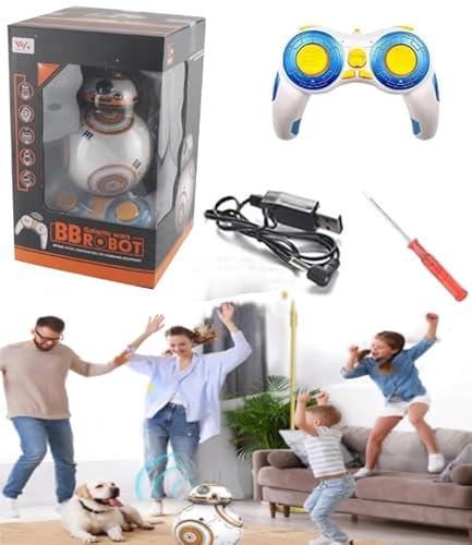 RC BB8 Roboter Spielzeug 360° Rolling Ball Droid Mit Sound, 2.4G Fernbedienung Intelligentes Star Wars Upgrade BB-8 Mit Musik Action Figur Geschenk Spielzeug Ball