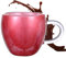 Taza de café en forma de corazón, taza de en forma de corazón, tazas de doble pared para té y café caliente | Tazas de té estéticas con asas para bebidas calientes y frías, bebidas calientes
