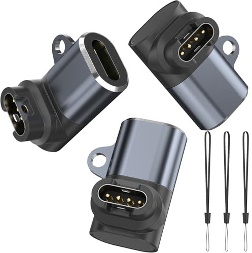 3 Stück USB C auf Garmin Watch Ladeadapter, USB C Ladekabel Adapter für Garmin Vivoactive 5 4 3 3S 4S, Garmin Venu Sq/Sq 2 / Venu 2/ Venu 2 Plus, Garmin Forerunner 55/165/ 255, Tragbarer Ladegerät