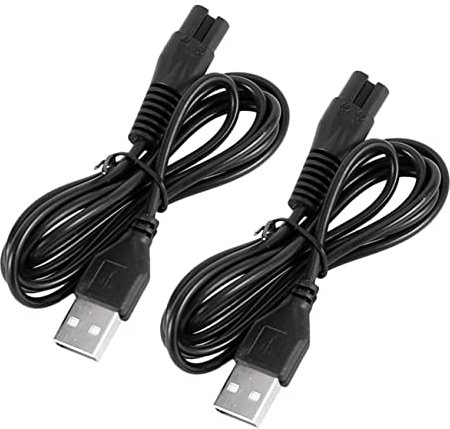 Didiseaon CâBle D'Alimentation Usb Universel À Connecteur En Huit Pour Rasoir ÉLectrique 2 PièCes 60 Cm Cordon De Recharge En Cuivre Et Caoutchouc RéSistant Pour Soins Personnels