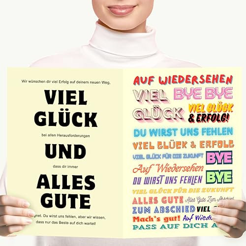 Yezirzax Abschiedskarte Kollegen A4 mit Umschlag, Abschiedsgeschenk Kollegen, Karte Abschied Kollege Jobwechsel, Klappkarte Abschied Kollegin, Ruhestand Karte