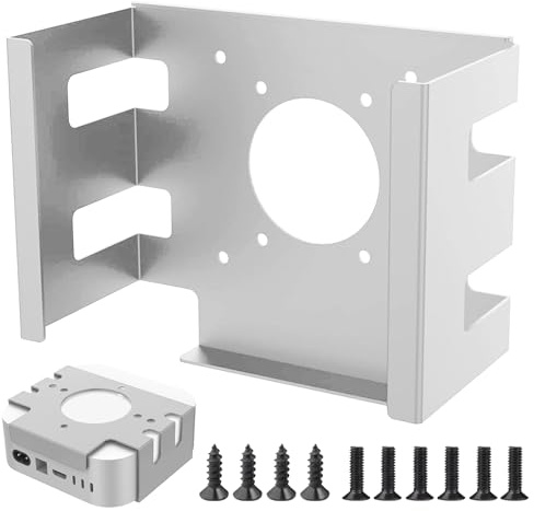 Mac Mini Halterung, VESA Halterung für Mac Mini M4 2024, Wandhalterung Untertisch Halterung aus Metall, Untertisch Halterung, VESA Metall Ständer für M A C Mini M4 Pro (Silber)