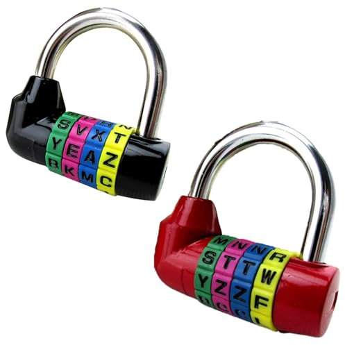 Buchstabenschloss, 2PCS -Kombinationsperren, Hochleistungs -4 -Buchstaben -Schloss, angenommener Kombination vor dem Koffer der Toolbox -Schließfächer, Combo