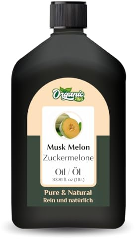Organic Zing Musk Melon (Cucumis Melo) Oil | Pure & Natural Carrier Oil for Aroma, Skincare & Massage - 1000ml/33.8fl oz