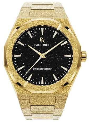 Paul Rich Luxuriöse Herren-Armbanduhr aus Edelstahl, robuste und stilvolle Uhr für Business, Geschenk oder Abschlussfeier, ausgefallene analoge, wasserabweisende Armbanduhr für Ihn, mattiertes