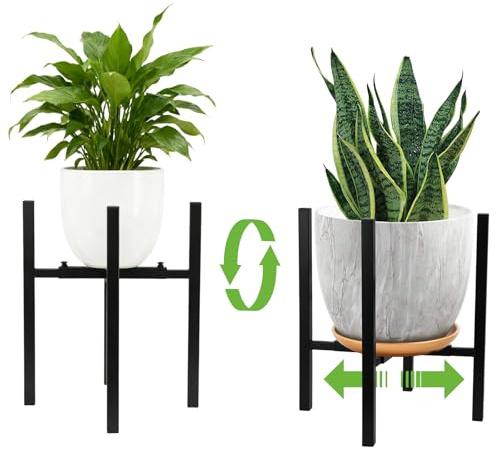 CXRYLZ-FUR 2 Set Soporte Plantas Macetas Exterior Interior, Maceteros Pie Patas Plant Stand, Estanteria Plantas Ajustable 24-38 cm de Diámetro, 38 cm de Alto, Taburete para Flores, Plantas, Macetas