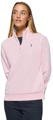 Polo Club Felpa da Donna con Chiusura a Mezza Zip 100% Cotone - Maglia a Maniche Lunghe con Logo
