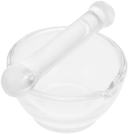 ABOOFAN Set de Mortier Verre avec Pilon Bol Épais Antidérapant pour Cuisine et Laboratoire Ustensile de Broyage et Stable