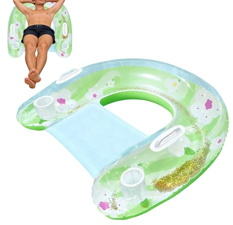Qiaonan Pool-Liegestuhl | Aufblasbare Lounge mit Getränkehalter - Aufblasbare See-Pool-Liege für Erwachsene - für Reisen, Urlaub, Sonnenbaden, Bräunen, Poolparty, Wasserspaß, Männer, Frauen