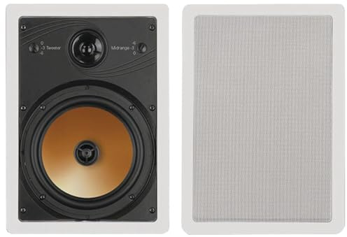 BIC America HT8W 8-Inch 3-Way Acoustech Series In-Wall Speakers, 1 Pair
