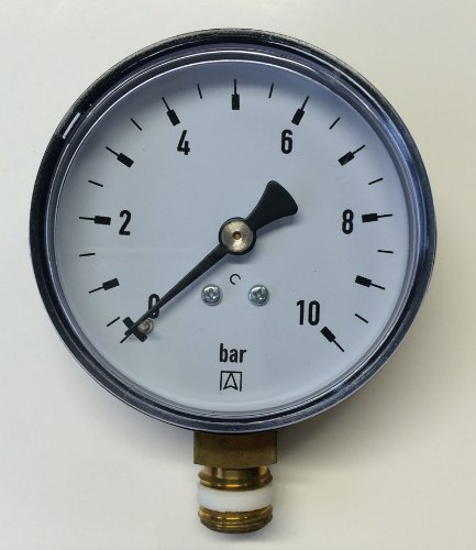 Manometer, Anschluß unten Gewinde 1/4 Druckmesser z.B. für Druckminderer, Wasserfilter, Druckanzeiger, Druckanzeige