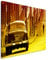 120x80cm Wandbild – Farbe Orange Gelb - Leinwandbild auf Keilrahmen in bester Qualität - Klassischer Chevrolet Santiago de Cuba