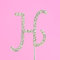 4.5cm Clear Crystal Diamante Rhinestone Cake Topper Alphabet Letters - Silver Letter H