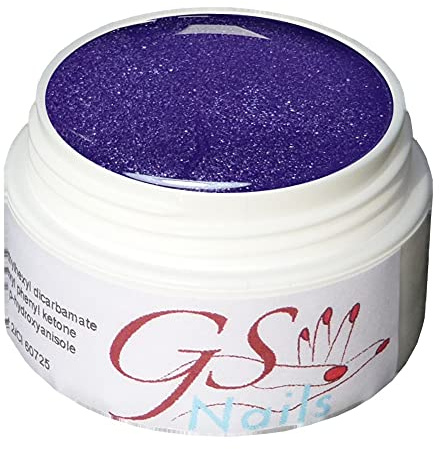 GS-Nails UV Farb-Gel für Nail-Art & Nagel-Design - 5 ml UV-härtendes Cover-Gel - Nail-Gel - selbstglättendes Nagel-Gel - Effekt Lila - D0
