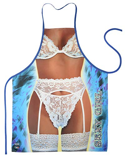 Kochschürzen Frauen - Sexy Girl - Grill Koch Küchenschürze Schürze Damen Set mit Grillmeister-Urkunde Dessous Girl