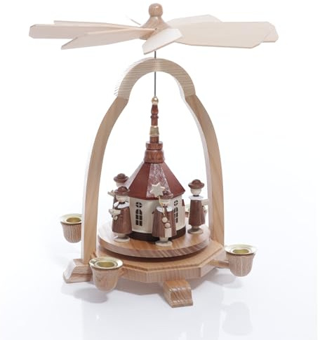 Rudolphs Schatzkiste Pyramide mit Kirche BxHxT ca 17x25x17 cm NEU Weihnachtspyramide Holzpyramide für Kerzen Tischpyramide