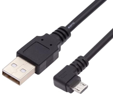 CY Micro USB maschio ad angolo sinistro 90 gradi a USB 2.0 cavo di ricarica dati 1,5 m per telefono cellulare e tablet