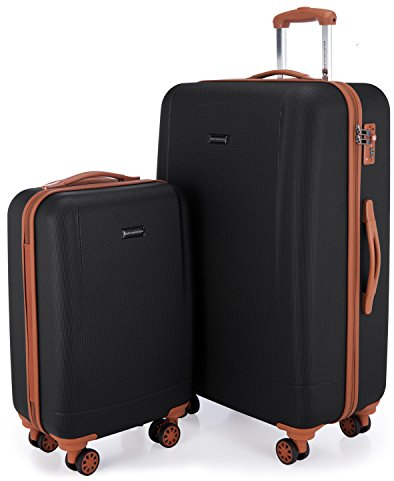 HAUPTSTADTKOFFER Wannsee - 2er Trolley-Set Rollkoffer Reisekoffer, TSA, S und L Koffer-Set, 77 cm, 133 L, Schwarz