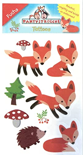 Tattoo-Set * KLEINER FUCHS * zum Schminken oder zur Dekoration // Kinder Kindergeburtstag Motto Mottparty Party Kinderparty Tattoos Aufkleber Sticker