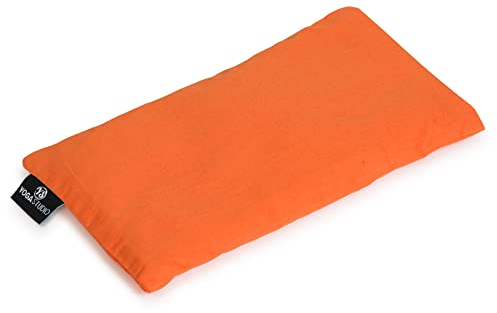 Yoga Studio Coussin pour les yeux | Housse 100 % coton bio | Oreiller de yoga à la lavande bio et aux graines de lin | Masque lesté pour le yoga, la relaxation, l'aromathérapie, les yeux fatigués et