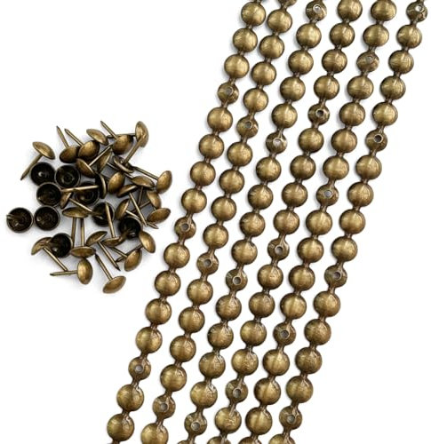 Let's Decorate Bandes de clous plaquées laiton pour meubles, bancs, canapés, punaises assorties - 10 m x 9,5 mm - B : laiton 9,5 mm