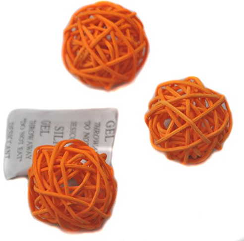 10 Stück Natur Wicker Rattan Kugeln Tischschmuck Hochzeit Party zum Aufhängen Wobble Ball Weihnachten Deko 5cm Orange