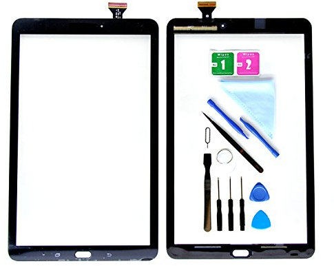 Schermo in vetro di ricambio per Samsung Galaxy Tab E 9.6 SM-T560 e T561 (no LCD), display touch screen, con adesivo e strumenti, colore nero