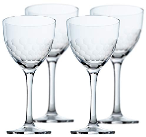 Amehla Hive Honeycomb Nick & Nora Cocktail Glasses, 5oz Coupe Martini Glasses Set, for Manhattan, Bee's Knees, Espresso Martini & other Craft Cocktails (Pack of 4)