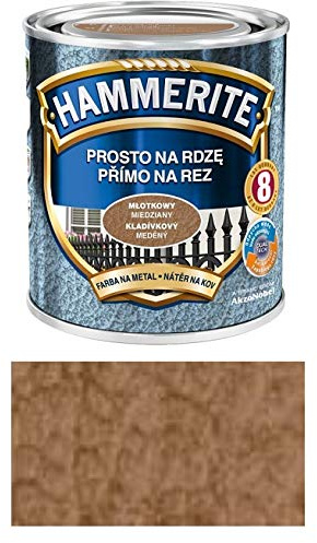 Hammerite Vernice protettiva per metallo, antiruggine, 2,5 l, colpo di martello (rame)