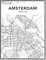 JWJQTLD Leinwanddruck Amsterdam Stadtplan Schwarz Weiß Nordisch Poster Drucken Wandbild Leinwand Malerei Bild DIY Wohnzimmer Büro Wohnkultur