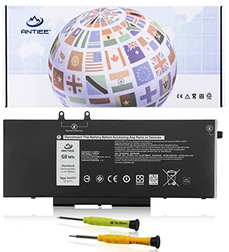 ANTIEE 3HWPP Laptop Batteria Replacement per Dell Latitude 5401 5410 5411 5501 5510 5511 Precision 3541 3551 Series Notebook 03HWPP 10X1J N2NLL 1VY7F 01VY7F 451-BCMN 15.2V 68Wh 4250mAh