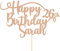 Personalised Happy Birthday Glitter Cake Topper - Rose Gold Any Name & Any Age Glitter Cake Decoration and Sprinkles - Happy Birthday Decorations - Personalised Toppers for Cakes by Cakeshop