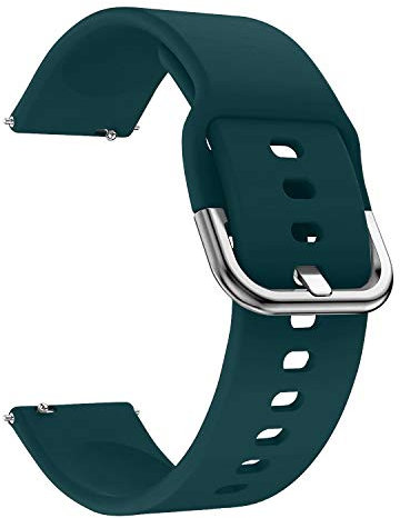 EWENYS Bracelet Montre connectée de Sport en Silicone Souple pour smartwatch, Compatible avec Samsung Galaxy Watch 3 45mm / Huawei Watch GT3 GT2 46mm / Amazfit GTR3 GTR2(22mm, Vert foncé)