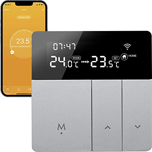 Beok Tuya Termostato Intelligente Riscaldamento Ambiente Wifi da Parete per Caldaia a Gas/Acqua Compatibile Alexa 3A TGP53WIFI