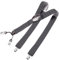 DonDon Hosenträger Herren extra stark Raute grau 3,5 cm Hosenträger Herren breit mit brauem Leder in Y-Form lang - Starke Clips passend für Anzug Jeans Chinos Vintage Rockabilly Suspenders