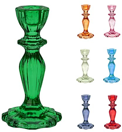 Talking Tables, Kerzenständer aus dunkelgrünem Glas | Kegel Kerzenständer für drinnen oder draußen, Elegante Weihnachtstischdekoration oder Wohnkultur, Dinnerparty, Geburtstag, Hochzeit